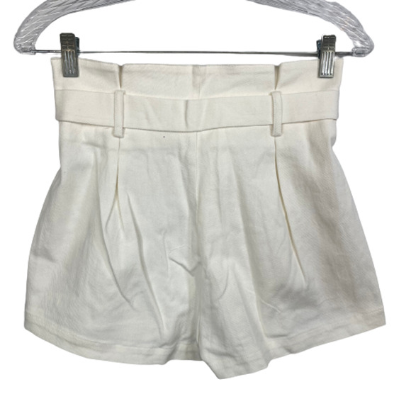 NWT Sadie & Sage Shorts Women Sz S White Twill Cotton Stretch‎ Belted Paperbag - Picture 3 of 12